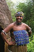 Portrait shot of a partially naked Zulu tribe woman in 