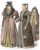 Stock Illustration of Fashion & Costume - (Color) c. 1590 England The ...