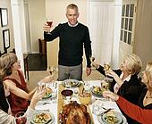 Stock Photograph of Portrait of a Family in a Dining Room Anticipating ...