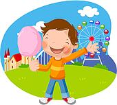 Clipart of teacup ride, girl, amusement park, elementary school student ...